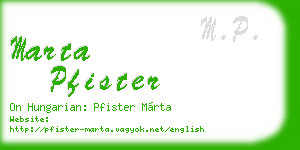marta pfister business card