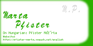 marta pfister business card